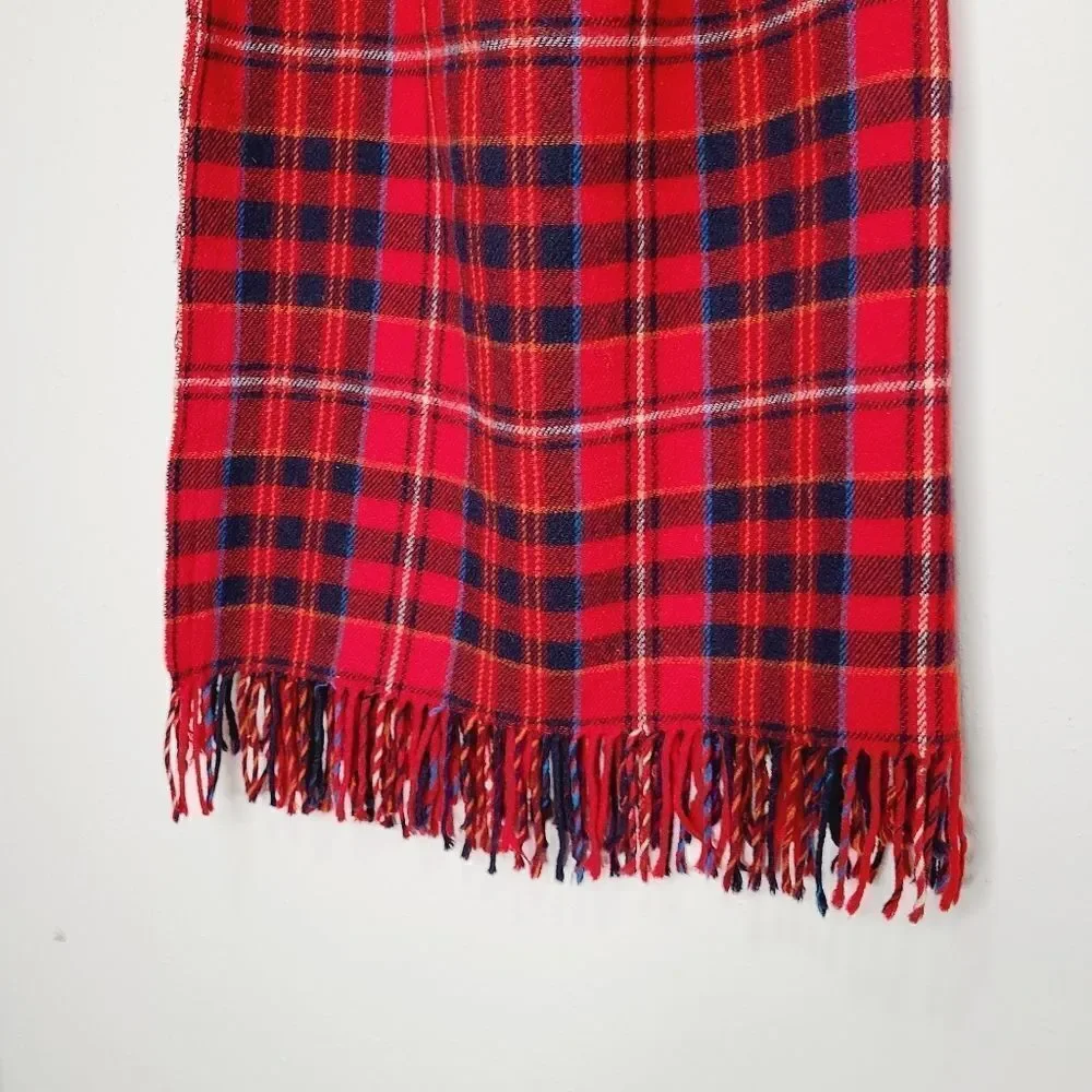 Vintage‎ Pendleton Wool Blanket Stadium Red Plaid